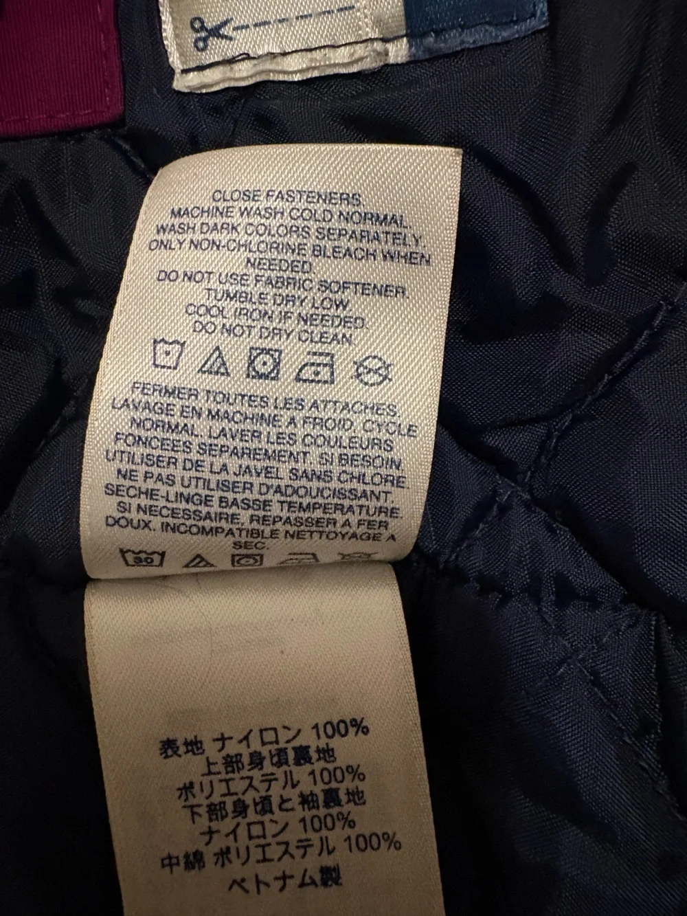 Lands' End Two-Tone Berry and Magenta Hooded Winter Coat